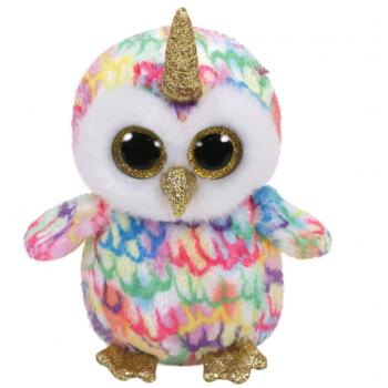 TY Beanie Knuffel Uil met Gouden Hoorn Enchanted 15 cm