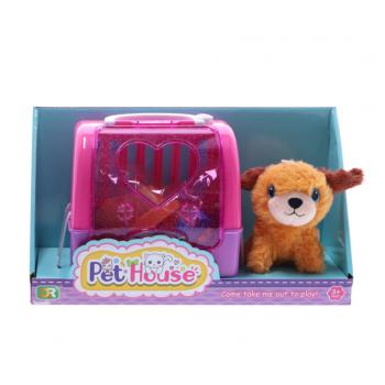 Pet House Knuffel Hond + Reiskoffer en Accessoires